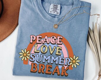 Last Day of School Shirt for Teachers, School's Out For Summer Shirt, Comfort Colors End of School Year Shirt, Rainbow Teacher T-Shirt