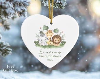 Baby's First Christmas Ornament, Personalized Baby Keepsake, Custom Newborn Gift, Baby Name Ornament 2025, Holiday Decoration