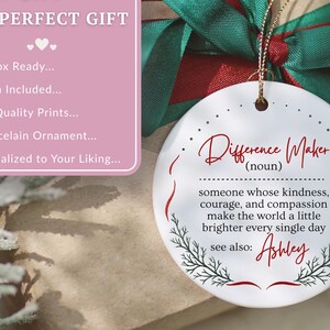 Difference Maker Ornament, Difference Maker Christmas Ornament Gift Difference Maker Thank You Ornament Difference Maker Appreciation Gift image 4