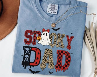 Spooky Dad Shirt, Comfort Colors Ghost Halloween Tee, Dad Halloween T-Shirt, Trick or Treat, Pumpkin Shirt, Fall Dad, Spooky Season Shirt