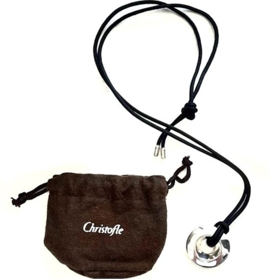 Christofle (925) Circle Pendant w/ Silk Cord! - image 4