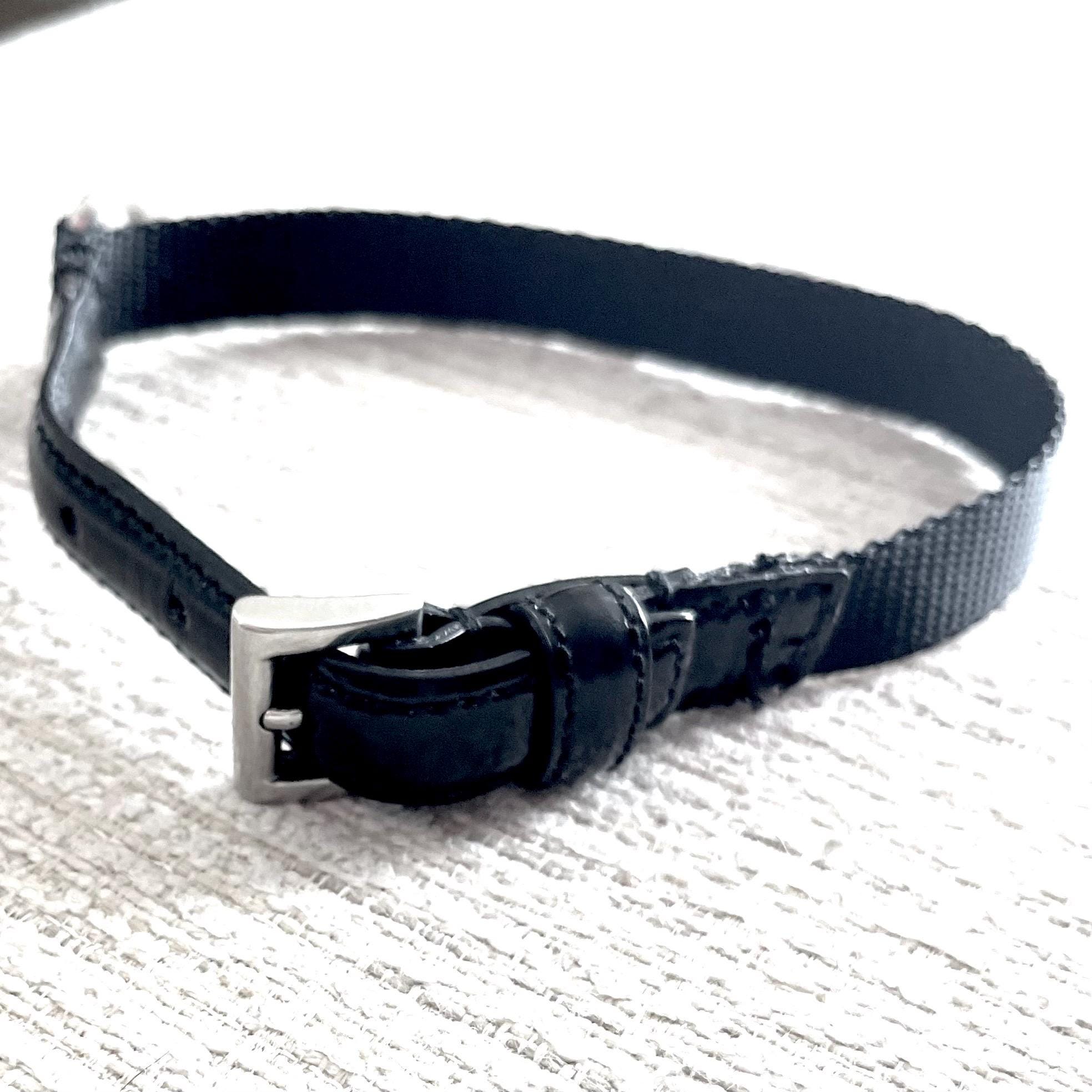 Prada Black Leather Wrist Strap Choker Belt Dog Collar Prada Nylon Dog Collar – Justin Reed main image 2