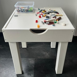 Little Architect Table S – Small LEGO Play Table for Kids 55x55 cm | 2in1 Activity Desk with Storage