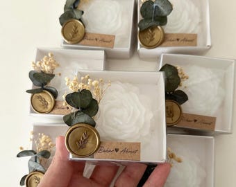 Eucalyptus Candle Gifts Bulk, Personalized Candle Favors, Wedding Gift,Wedding Candle Favor,Flower Candle Favors, Engagement Candle Favor