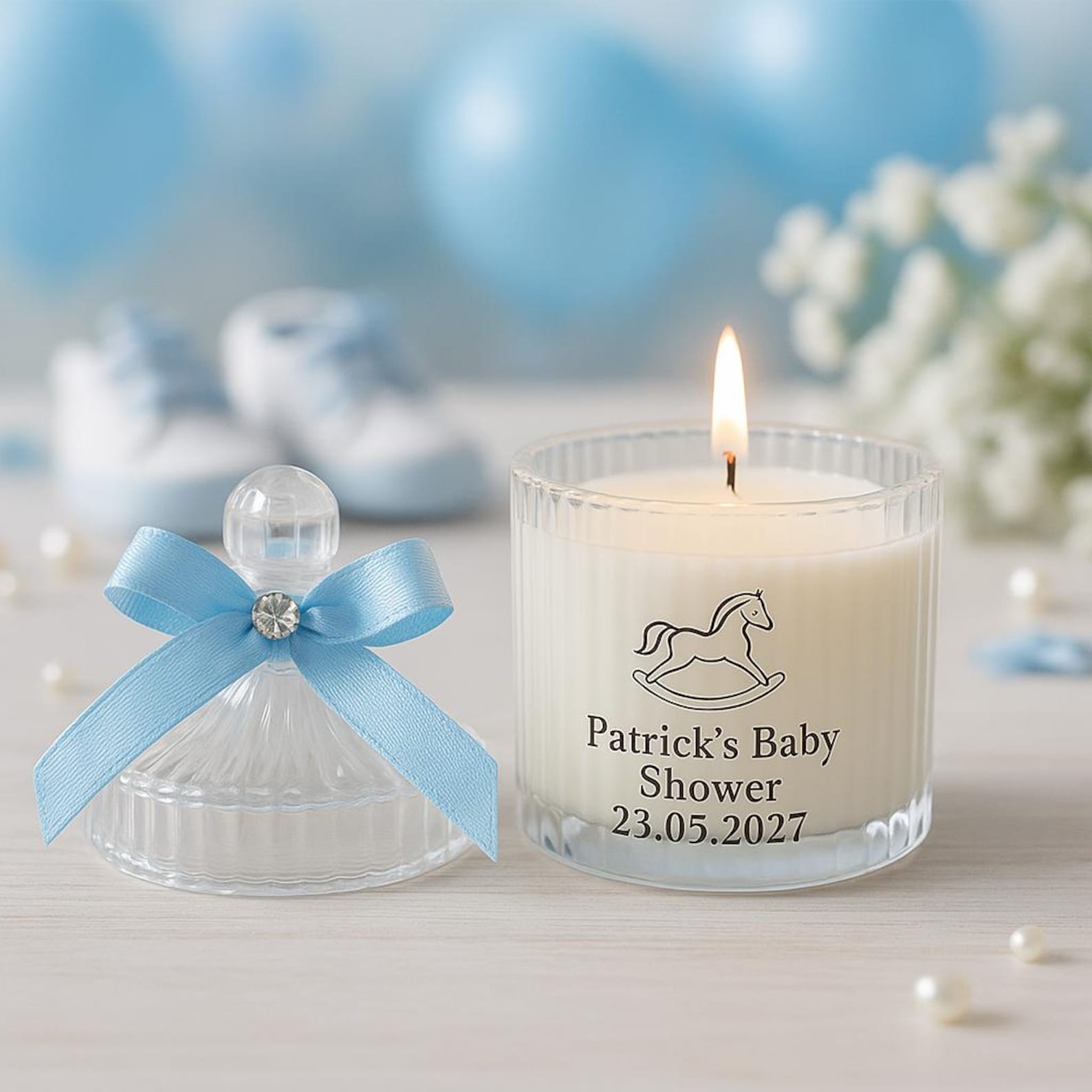 Personalized Baby Shower Candle Favors – Rocking Horse, Soy Wax - Etsy