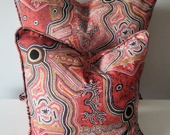 Aboriginal art cushion cover,Warlu cushion cover, Australiana cushion cover