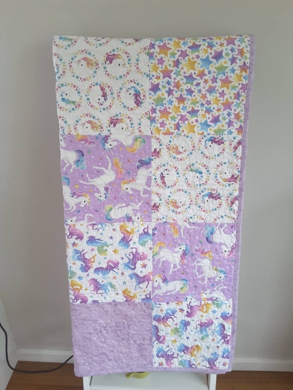 Unicorn Quilt Baby Toddler Blanket Cot Unicorn Quilt Baby Toddler