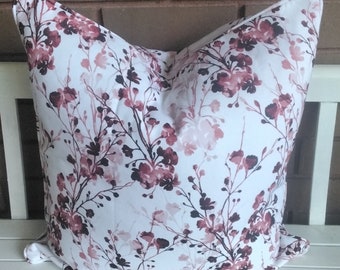 Red  and  white Blossom cushion cover, Floral cushion cover