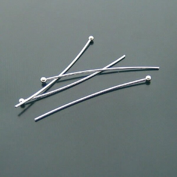 90pcs Ball Head Pins Plated silver 40x0.5x2MM Dxz00047