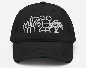 4 Park Icons Distressed Dad Hat | Vintage Baseball Cap | Minimal Park Collection