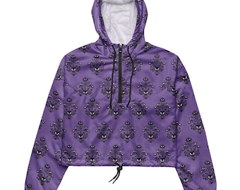 Giacca a vento corta ispirata alla Haunted Mansion / Giacca antipioggia da resort color viola gotico