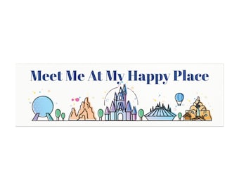 4 icone dei parchi a tema - Magnete per auto / Bianco minimalista - Accessorio per auto Disney World