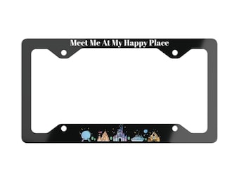 Cornice portatarga con 4 icone dei parchi Disney / Accessorio auto minimalista Disney