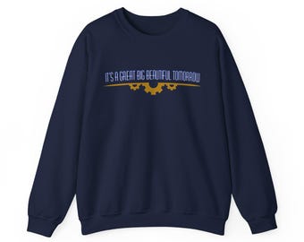 Felpa girocollo ispirata al Carousel of Progress / Felpa con citazione retro-futuristica / Felpa unisex blu navy
