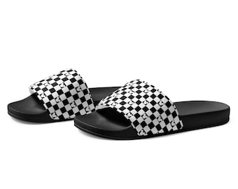 Women’s Mickey Checkered Slides | Disney-Inspired Resort Sandals