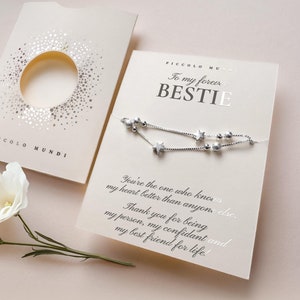 Pulseira Bestie | Para minha eterna melhor amiga | Pulseira Silver Star | Presentes para amigos | Pulseira feminina | Pulseira para melhores amigas | Presentes para BFF