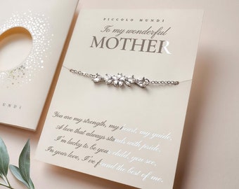 Mother Bracelet: Silver Crystal Flower, Sentimental Gift
