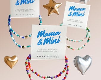 Mother's Day Gift, Mommy and Me Matching Beaded Bracelets Set, Jewellery Gift for Mums