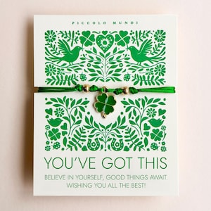 vous avez ce bracelet | Cadeau trèfle à 4 feuilles | Nouvel emploi, examens, chance, cadeau stimulant pour les femmes