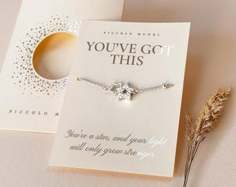 Good Luck Star Bracelet, Dainty Exam Success Gift for Her, Jewellery for New Beginnings