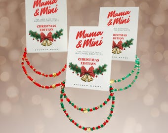 Christmas Gift Bracelets, Mommy and Me Matching Jewellery Gift, Festive Stocking Fillers for Kids