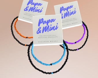 Fathers Day Gift, Gifts for Dad, Papa Mini Matching Bracelet Set, Dad Birthday Gift