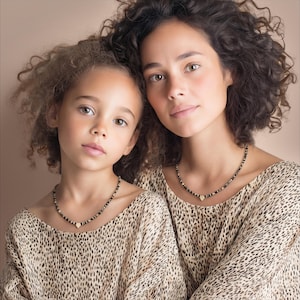 Conjunto de collar de cuentas para madre e hija, regalo a juego para madre e hija, color leopardo.