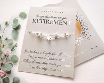 Retirement Star Charm Bracelet: Silver-Plated Jewelry Gift