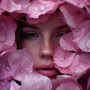 Woman in pink, Digital Art Print, Wall Art, AI Generated, AI Art, Digital Download, Home Decor, Printable, Portrait
