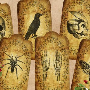 Gothic Tags Printable, Gift Tags, Vintage Tags, Digital Download, Digital Collage Sheet, Gift Tags, Vintage Tags Downloads, Steampunk