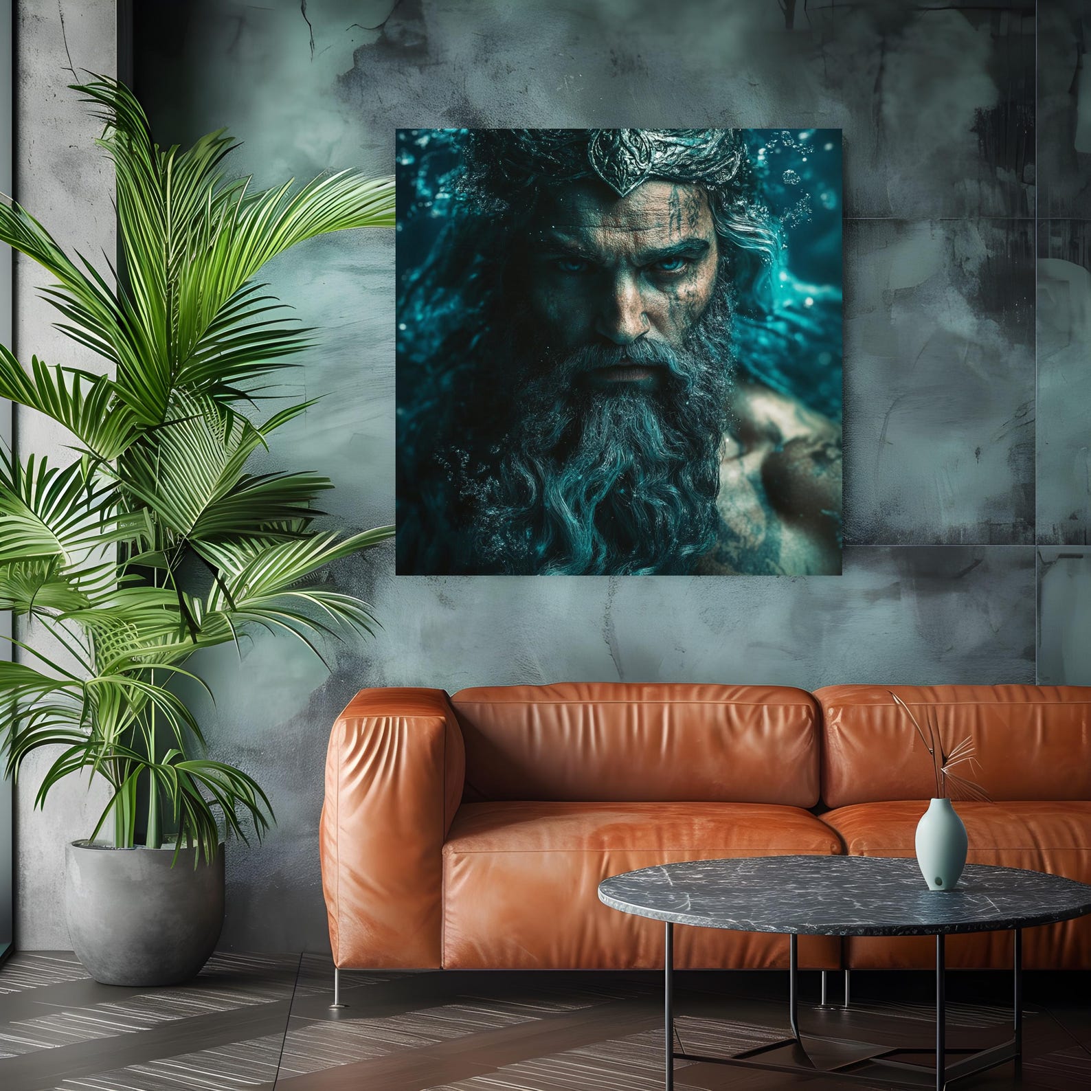 Poseidon Art Print, God of the Seas, Fantasy Wall Decor (digital ...