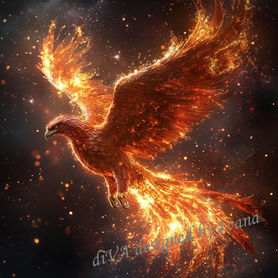 Phoenix Fire Bird Art Print, Fantasy Mythology (digital Download) - Etsy