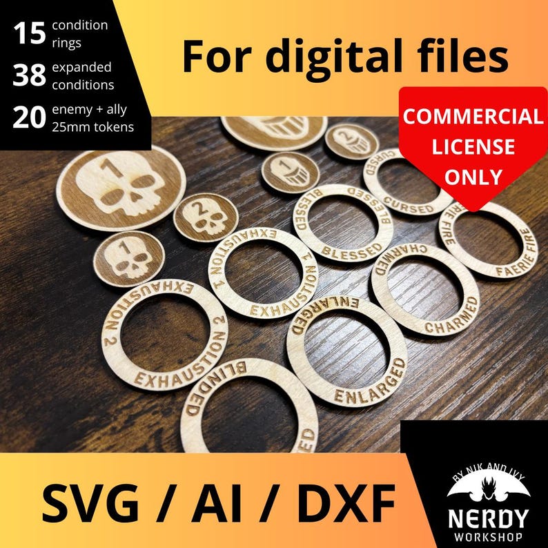 Commercial License Only – Dnd Condition Rings & Tokens (digital Files ...