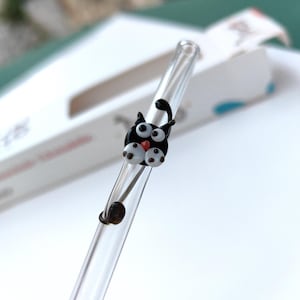 Straw, Cat Glass Straw, Smoothee Glass Straws With Cat, Sustainable Cat Straw, Wavy Glass Straw, Straight Glass Straws,