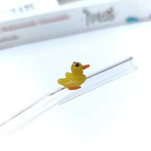 Straw, Duck Glass Straw, Smoothee Glass Straws With Duck, Handmade Wine Glass Straw, Wavy Glass Straw, Bent Glass Straws,