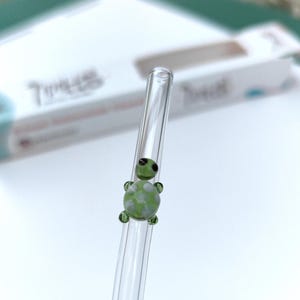 Drinking Glass Straw, Tortoise Glass Straw, Smoothee Glass Straws With Tortoise, Dishwasher Safe Straw, Glas Strohhalme Motiv, Sustainable