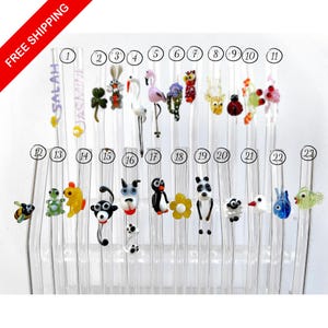 Free Shipping Three Pack Drinking Glass Straw, Owl, Frog, Octopus, Fish, Whale, Mouse Glass Straw, Smoothee Glass Straws With Cute Animals