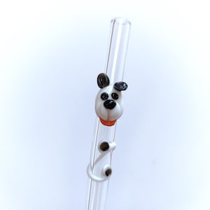 Drinking Glass Straw, Dog Glass Straw, Smoothee Glass Straws With Dog, Dishwasher Safe Straw, Glas Strohhalme Motiv, Sustainable