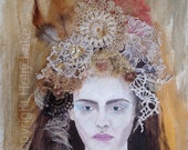 Fashion art Print, Portrait art print, Boho art print, Art portrait, Wall art, Female Portrait painting, Original painting, Contemporary art