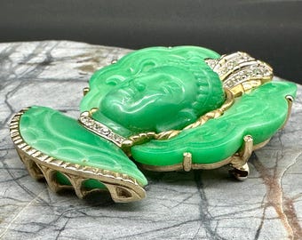 Vintage Marcel Boucher Rare Molded Peking Glass Large Buddha