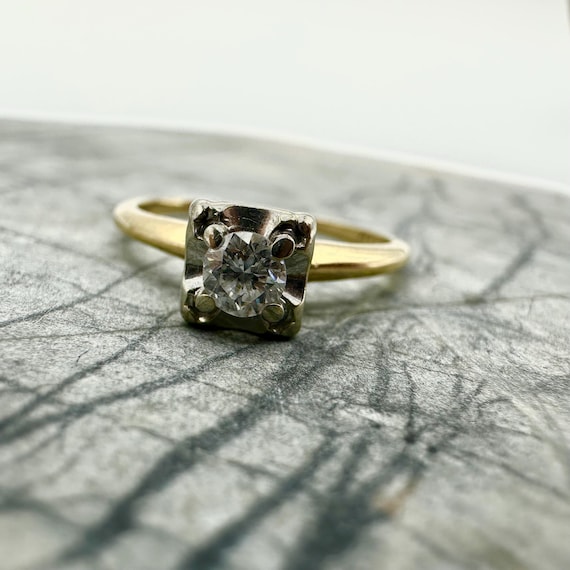 14K Solid Gold Diamond Solitaire Engmagement Ring… - image 5