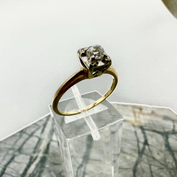 14K Solid Gold Diamond Solitaire Engmagement Ring… - image 10