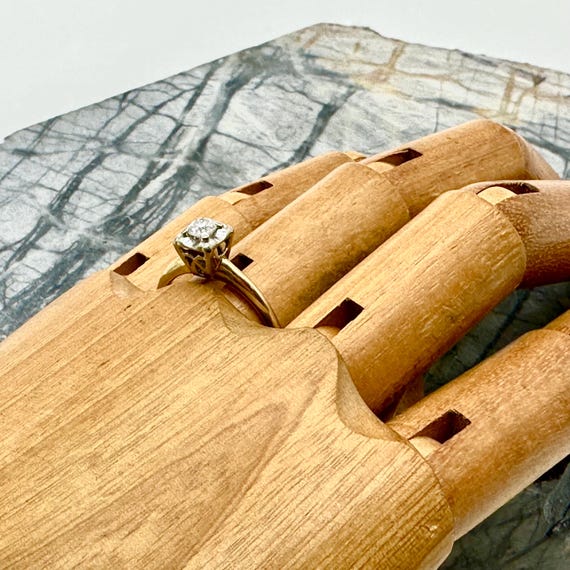 14K Solid Gold Diamond Solitaire Engmagement Ring… - image 4