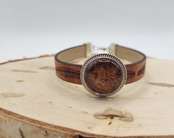Lederarmband mit Cabochon