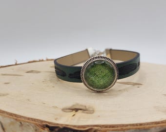 Lederarmband mit Cabochon