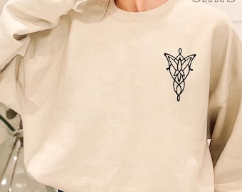Lord of Rings Symbol Pocket Sweatshirt, LOTR Fan Sweatshirt, Book Lover gift, LOTR Evenstar Sweatshirt, Lord of The Rings Merch Movie