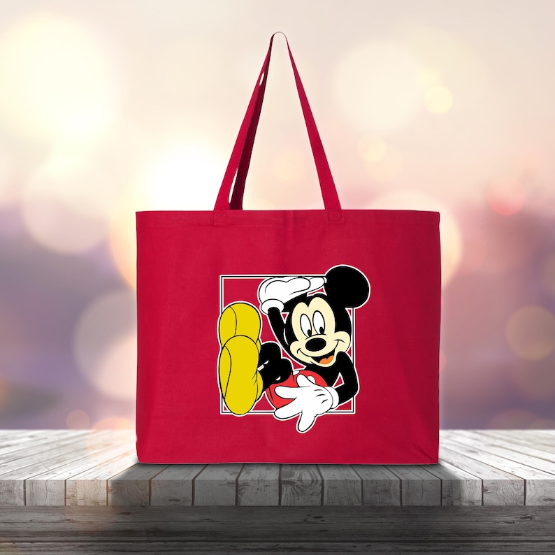 Mickey Mouse Disney Tote Bag, Disney World Bag, Disneyland Bag, Disney Canvas Totes, Disney Travel Accessories