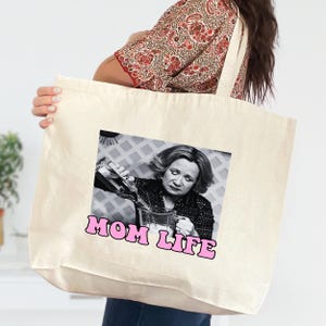 Mom Life Tote Bag, Mom Beach Bag, Mother&#39;s Day Gift Idea, Mom Birthday Gift, New Mom Tote, Mama Mom Bruh Tote Bag