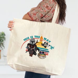 This Is The Way Tote Bag, Galaxy's Edge Tote Bag, Mandalorian Tote Bag, Disney Family Trip Tote Bag, Disney Star Wars Tote