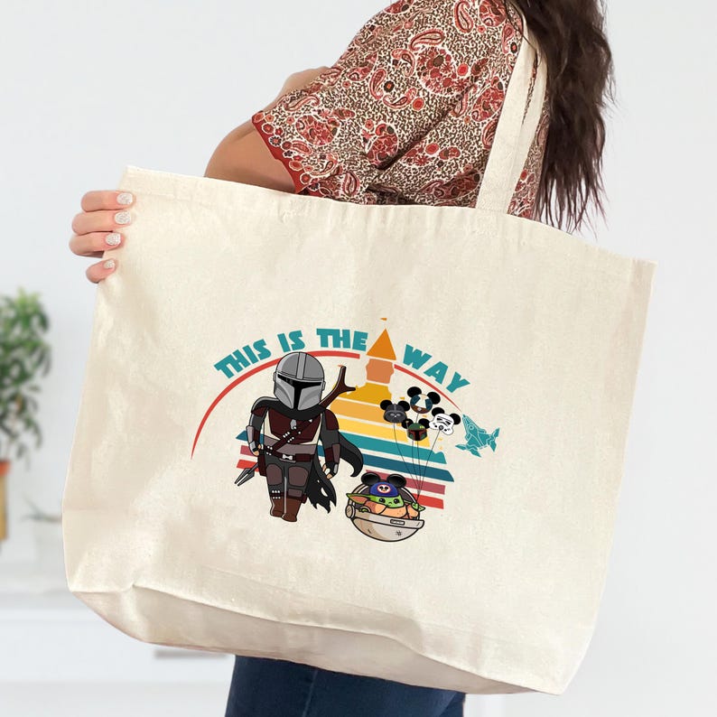 This Is The Way Tote Bag, Galaxy's Edge Tote Bag, Mandalorian Tote Bag, Disney Family Trip Tote Bag, Disney Star Wars Tote